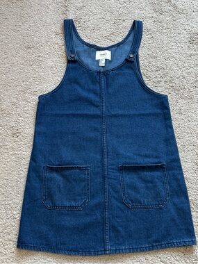 Forever 21 Dark Blue Denim Pinafore Dress